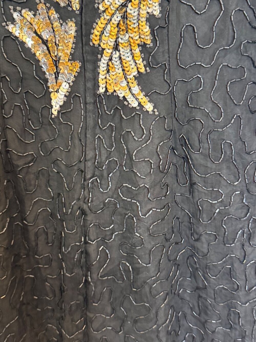 Vintage Black Silk Sequin Dress By Scala Milan Paris Los Angeles PM - Picture 8 of 8